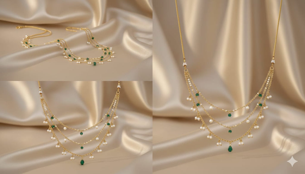 Double Hoop Twisted Gold Necklace