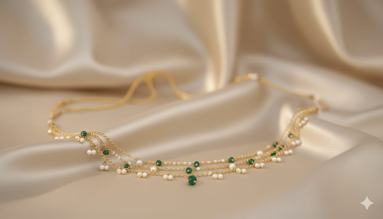 Double Hoop Twisted Gold Necklace